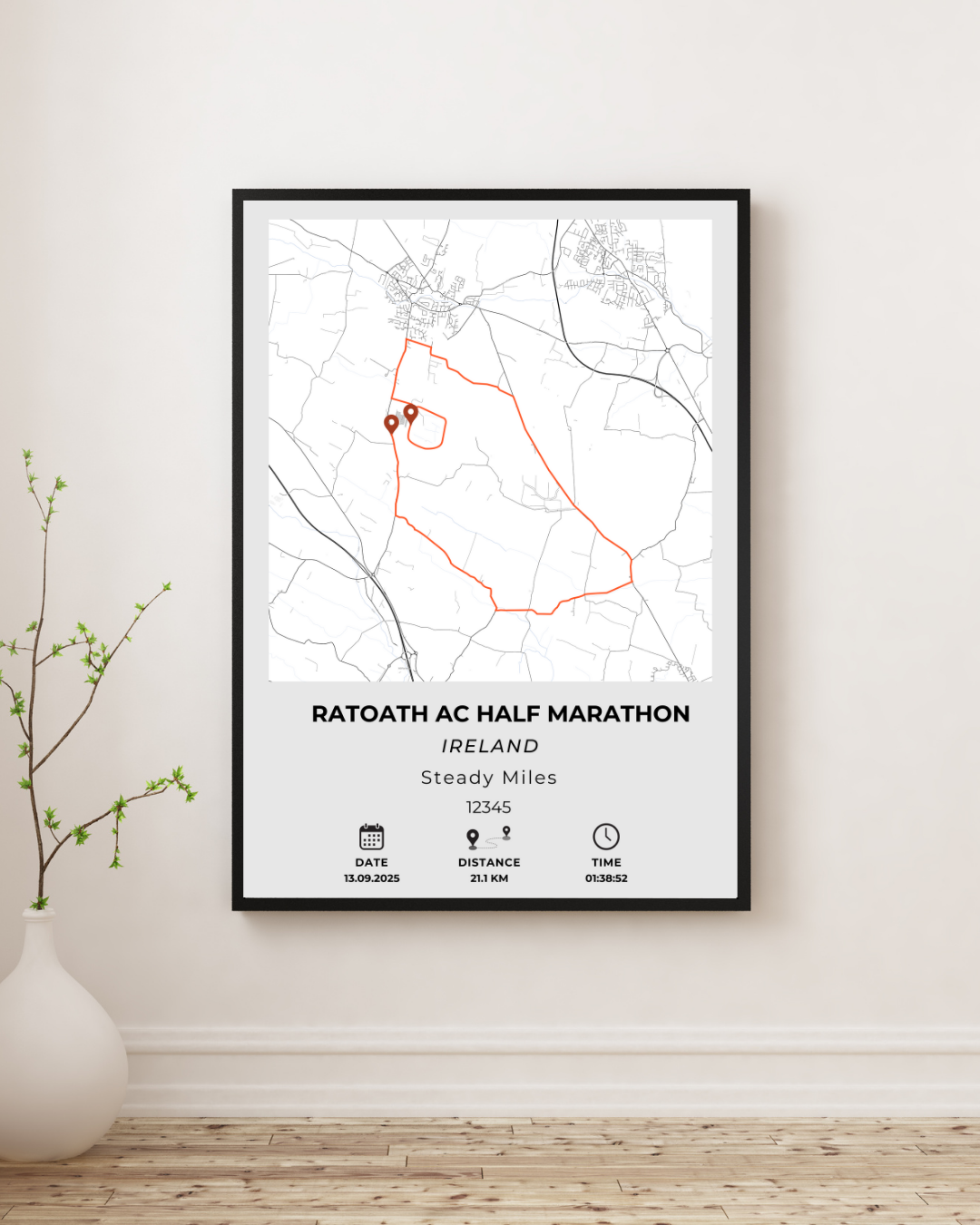 Ratoath AC Half Marathon Personalised Print